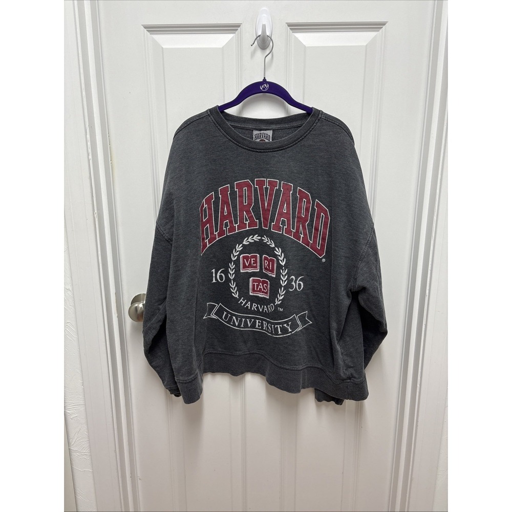 Havard University Veritas 1636 Varsity Crewneck Dark Heather Grey‎ Size XL